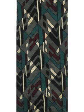 Martin Wong Tie Multi Color Abstract Geometric Pattern 3.75 in Wide 56 in Long